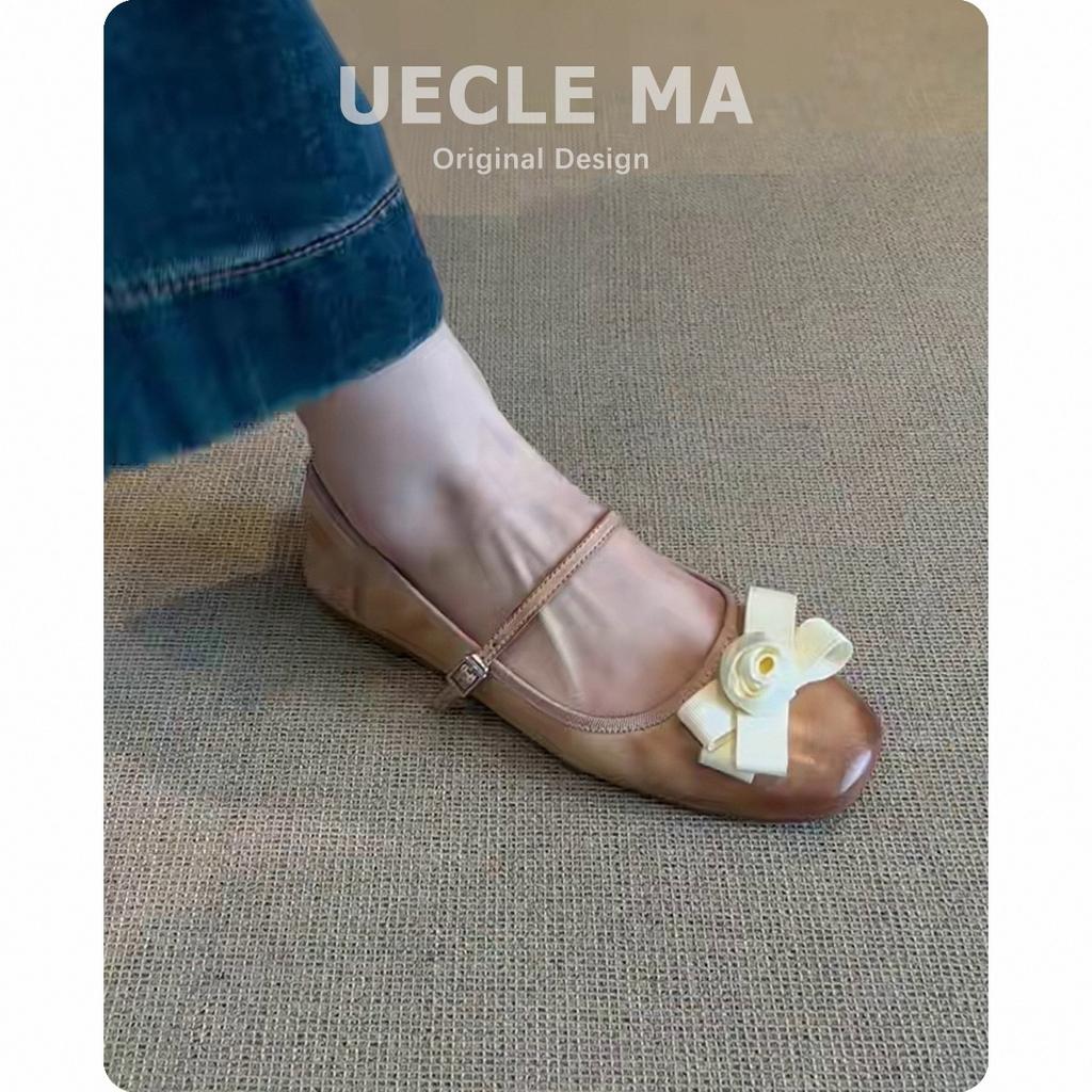 Super Soft Lambskin~ French Single Shoes Women's Flat-bottomed Ballet Evening Shoes Light Mouth Bow Retro Mary Jane Shoes