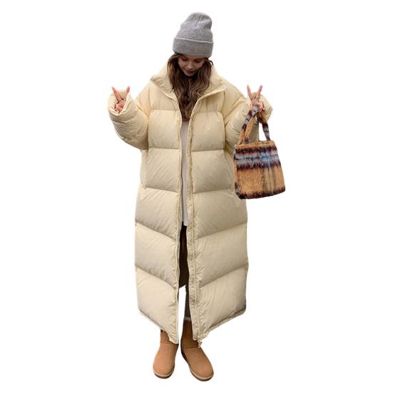 Zimní péřový kabát Zesílený Polstrovaný Stojáček Ochrana krku Kapsy Zapínání na zip Větruodolné Udržování tepla Denní oblečení za chladného počasí Bavlna