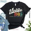 1985 Birthday T Shirt Vintage Retro 80s 39th Outfit Funny Vintage Washed Unisex Homme Comfortable Casual Fashion Soft