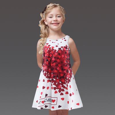 Baby Girls Cute Princess Dress Ruffle Sleeveless Flora Print Tutu Pageant Skirt Summer Clothes