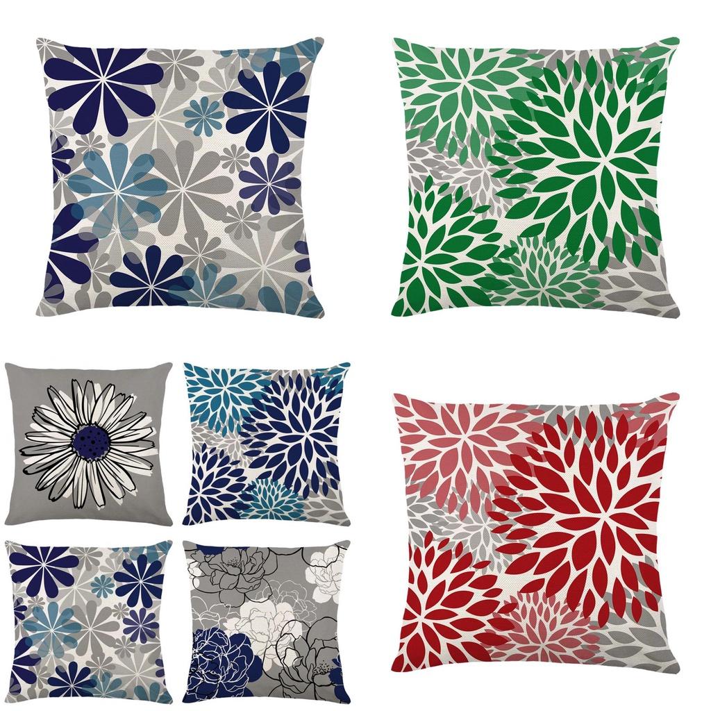 Elegant Waterproof Flower Printed Cushion Cover With Oilproof And Dustproof Features For Stylish Home Decor