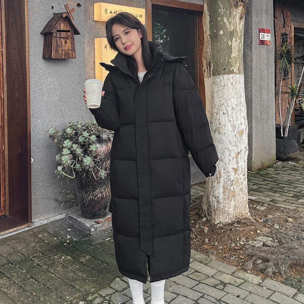 Down Jacket Women's Super Long New Winter Thickened Loose and Thin College Style Couple Down Jacket