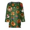 3/4 Sleeve Shirts For Women Print Graphic Tees Blouses Casual Plus Size Basic Tops Pullover