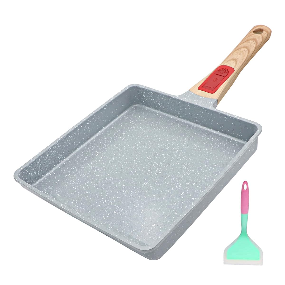 

RANXINGST Omelet Frying Induction and Gas Oven Ceramic Coating Removable PFOA PFOS Blue Pan, 2123cm, Compatible, Breakfast, Safe, Non-Stick & Handle, синий