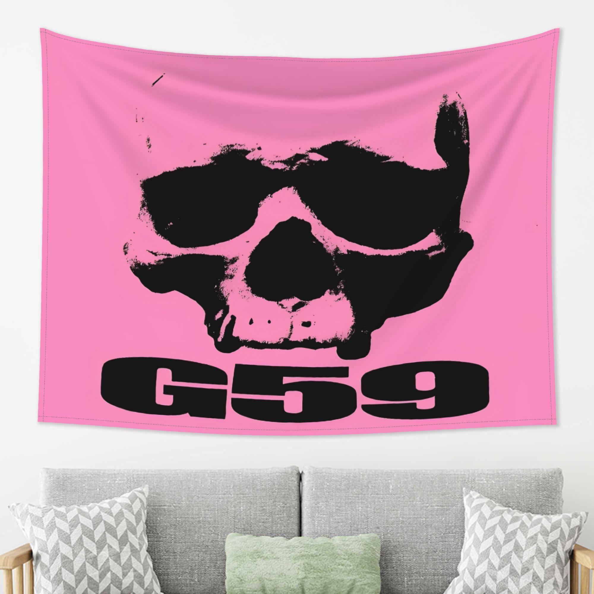 G59 Pink Black Skull Tapestry Dark Hip Hop Trend Cool Decoration Background Cloth Room Decoration Home Decoration 100X70CM