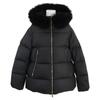 Moncler [Buen estado/24 años] Sudadera con capucha de pelo LAICHEFUR chaqueta corta de plumón 1 negro Usado