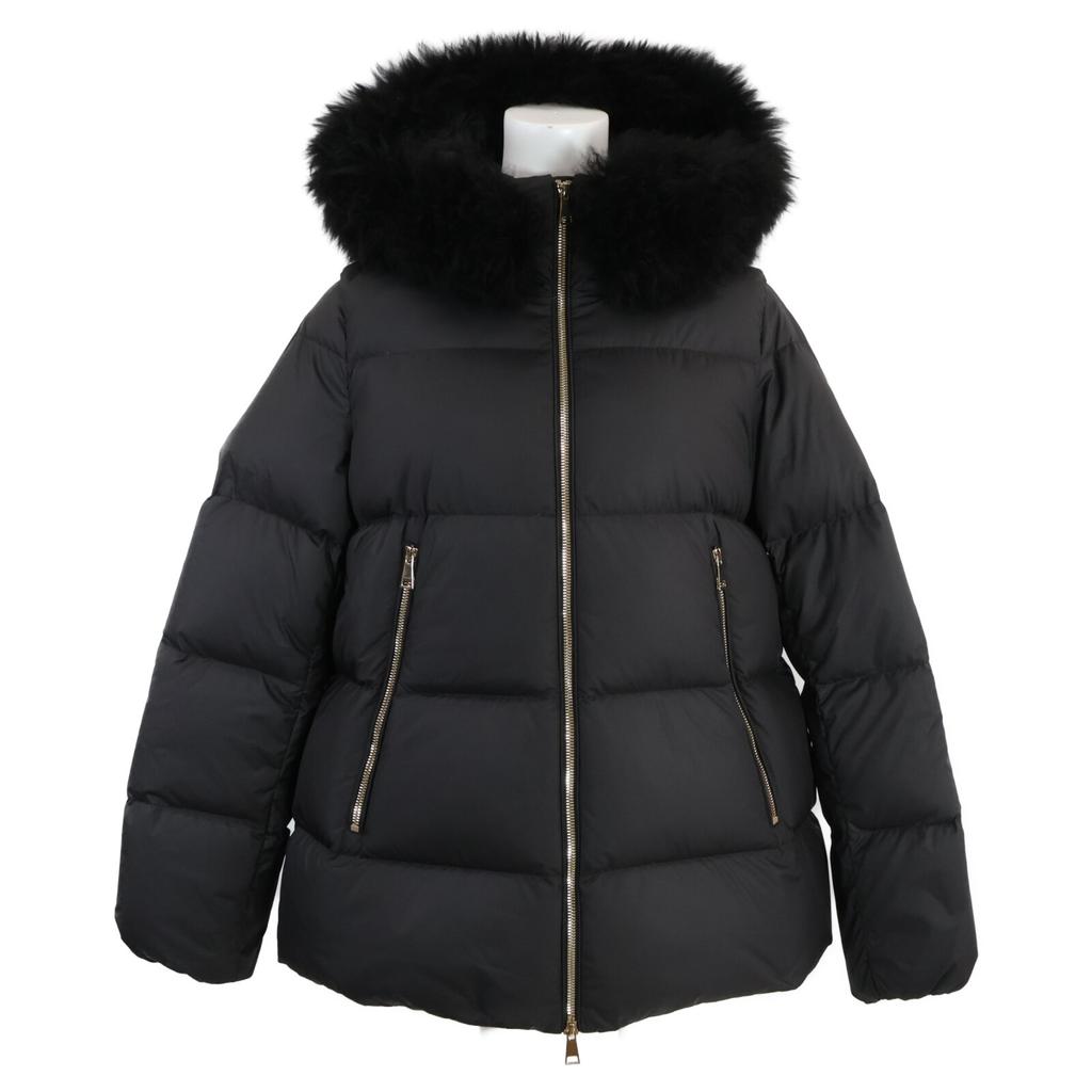 MONCLER [Good condition/24 year old] LAICHEFUR fur hoodie short down Jacket 1 blackUsed