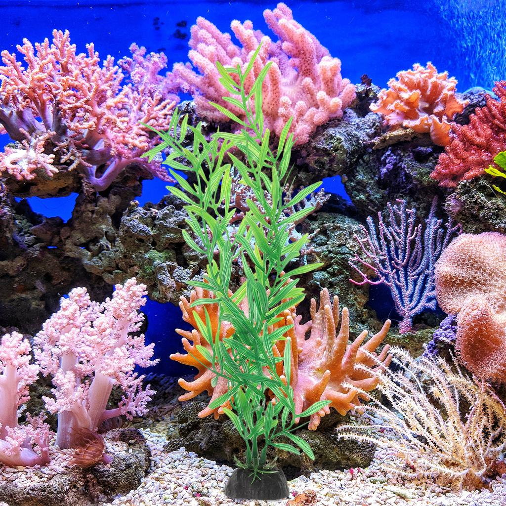10Pcs Small Compact Artificial Aquatic Plants Plastic Fish Tank Ornaments for Aquarium Decoration Fresh Salt Water Compatible