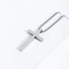 Men's Stainless Steel Cross Necklace - Long, Polished Titanium Pendant, Versatile Style