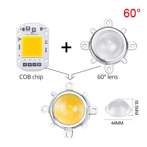 110V 220V 20W 30W 50W COB LED Chip Beads with 60/120 Degree Lens Reflector Smart IC COB Chip Array Matrix DIY Floodlight