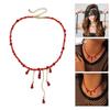 Blood Drop Shape Necklace Crystal Fringe Necklace Unique Pendant Necklace Suitable for Cosplay Party and Halloween Event