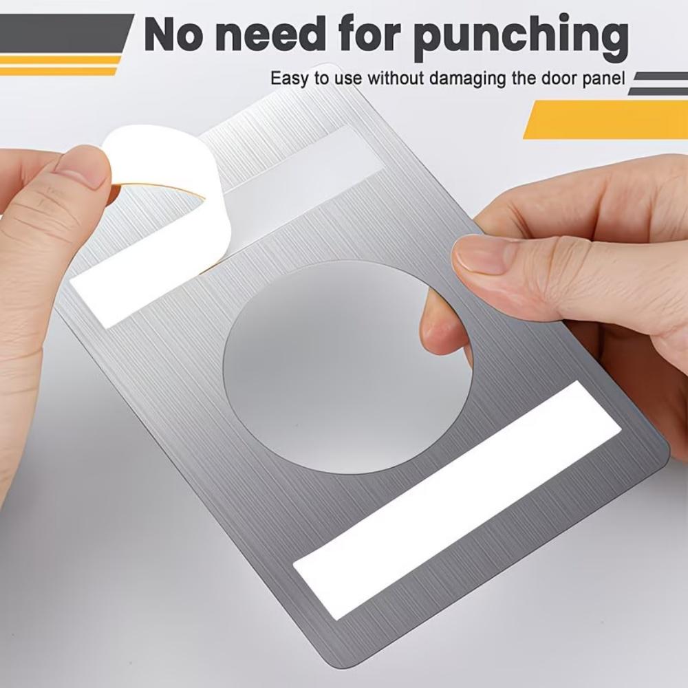 2PCS Door Lock Repair Plate Stainless Steel Circular Lock Fixing Plate Hinge Door Handle Installation Reinforcer Accessories