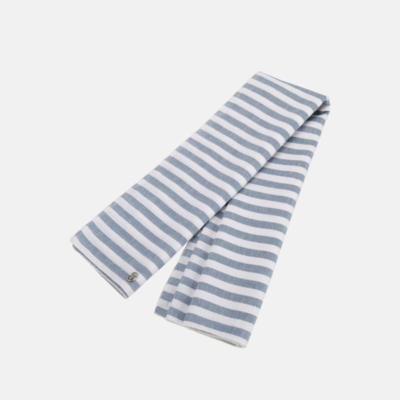 WHITE SANDS Purple Label Italian Linen Cotton Striped Scarf Ravenna (2 Colors)