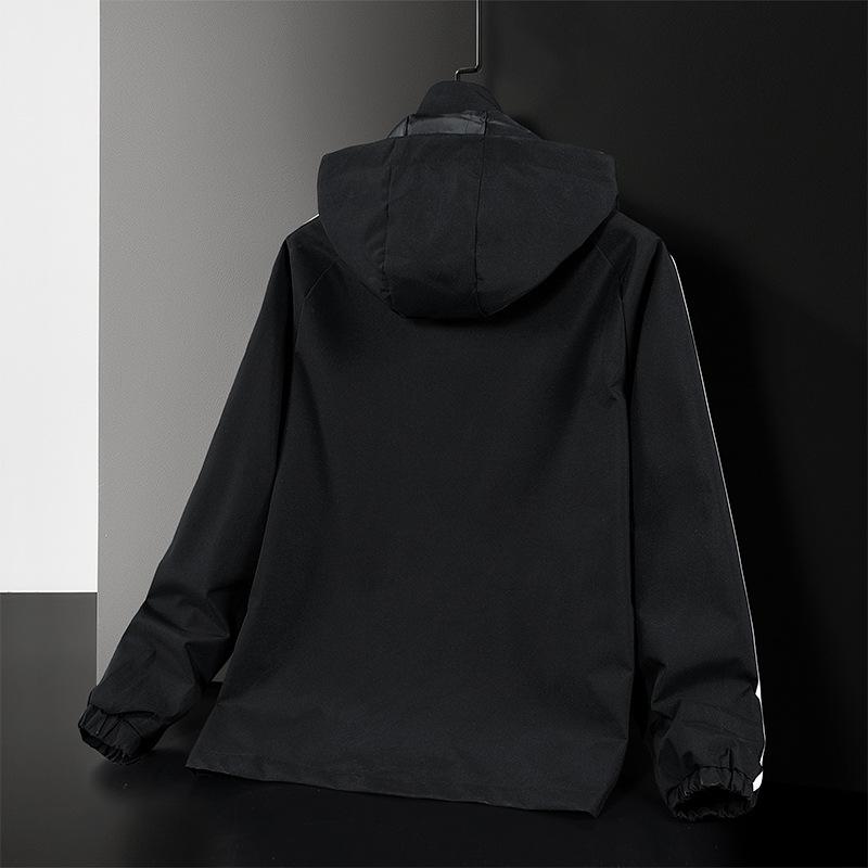 Tendência de Moda Masculina Versátil de Primavera e Outono Esportivo Respirável Solto Casual Bonito Jaqueta com Capuz