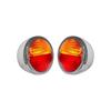 Apsmotiv 12V White Duolamp Tail Light Rear Stop Indicator Turn Signals & License Plate Amber Red Lens Chrome Ring for Ford Model A Hot Street Rat Rod
