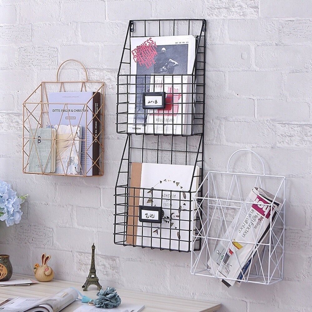 Wall Mounted Newspaper Holder Handheld File Holder Durable Magazine Holder