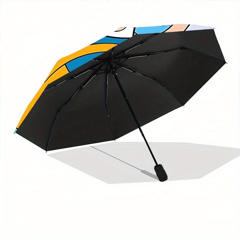 Adventure Time Jake the Dog Automatic Open/Close Umbrella   Compact Travel Umbrella, 8 Rib Heavy Duty Construction, Ideal Gift, 127