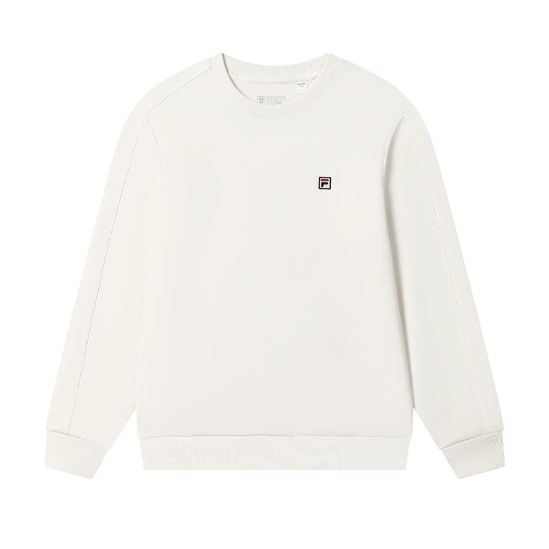 FILA WHITE Sweatshirts Men s Cloud White Crew Neck Moderate F51M533201F-WT 175/96A/L