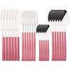 24Pcs Silver Cutlery Set Stainless Steel Dinnerware Set Knife Fork Spoon Dinner Set Kitchen Tableware Service for 6 Flatware Set