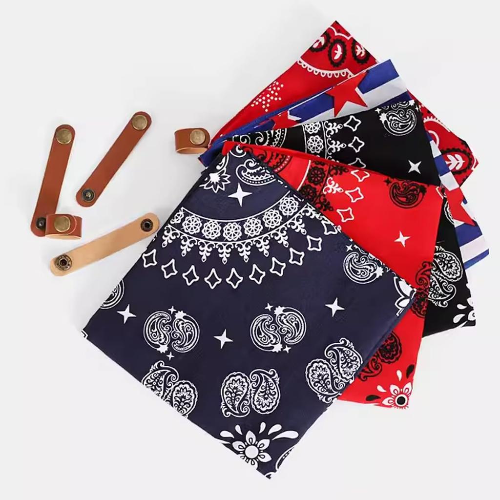 Trifong Bandana Red Paisley Pattern Cotton 100% Quick-drying 55cm X 55cm