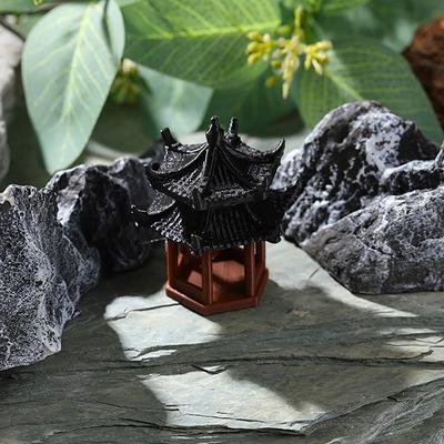 Міні-пагода Статуя Фея Садовий декор Павільйон Шестикутник Азіатські екзотичні середовища Ваза для квітів Акваріум Декор лялькового будиночка для