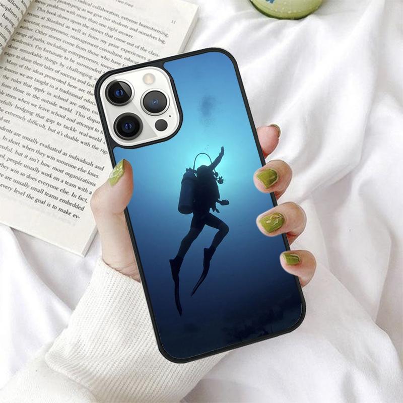 Dive Scuba Diver Shark Diving Phone Cases for iPhone 17 Air 16 15 14 12 13 PLUS 11 PRO MAX Back Cover Fundas