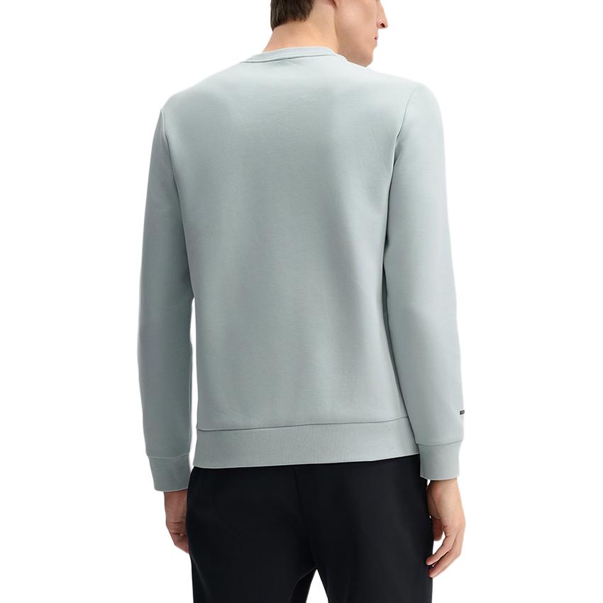 Fila White Round Neck Comfortable Pullover Fashion Simple Sweatshirt Men sweatshirt Cloud-Gray-Green F11M513204F-TQ