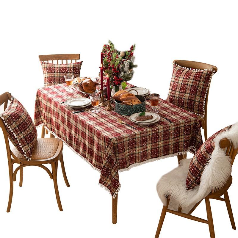 Christmas Checkered Tablecloth Ins Style Red Green Simple Hotel Coffee Table Party Decor