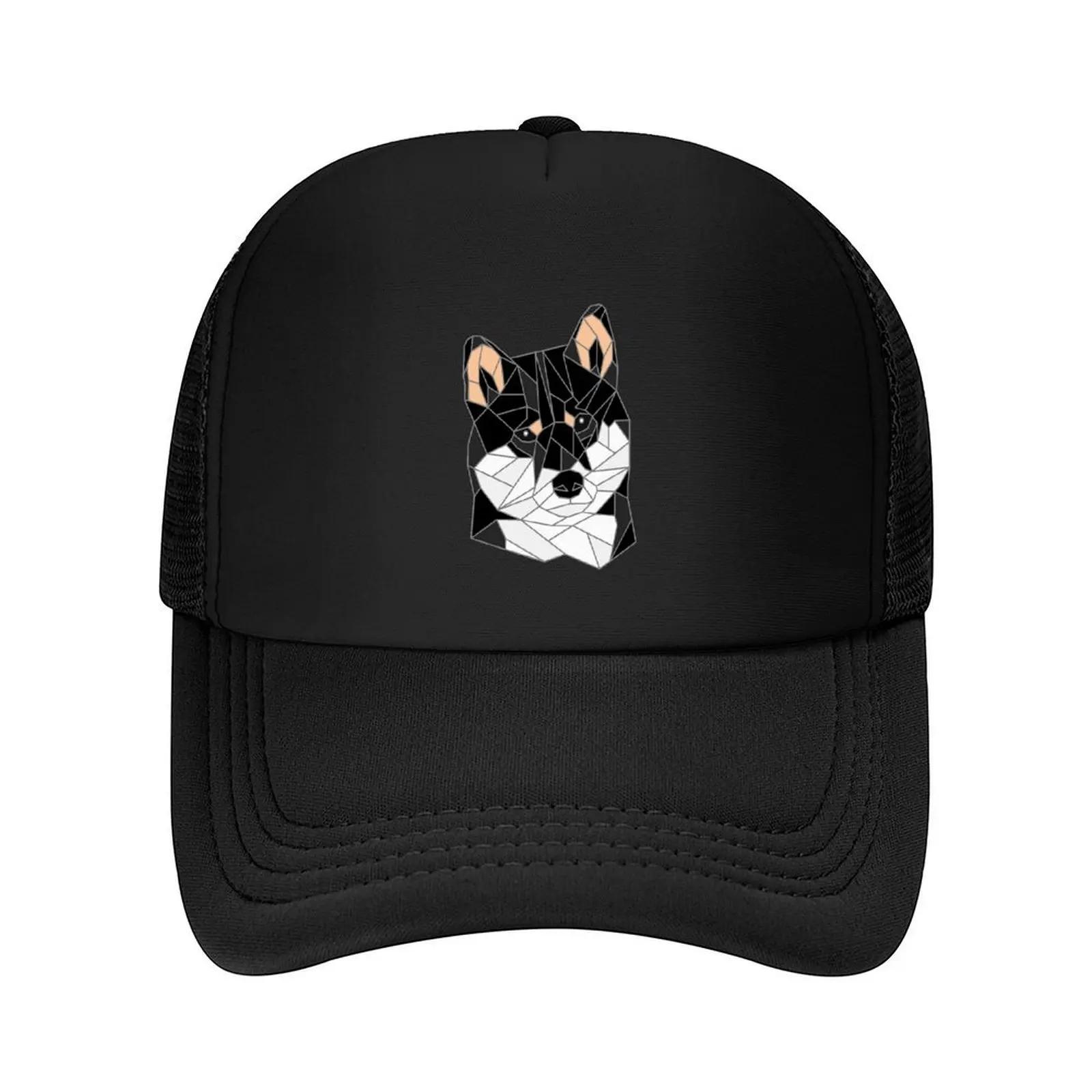 Black Shiba Inu Stained Glass Baseball Cap luxury woman cap Luxury Brand Beach Bag hiking hat Ladies Mens