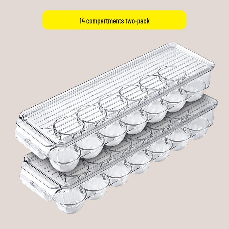 Kylskåpsäggförvaringslåda med lock, Förseglad genomskinlig bricka av livsmedelsgodkänt material för att hålla maten färsk.