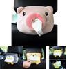Cute Plush Car Tissue Box Holder Cartoon Animal Design Suitable For Car And Home Use