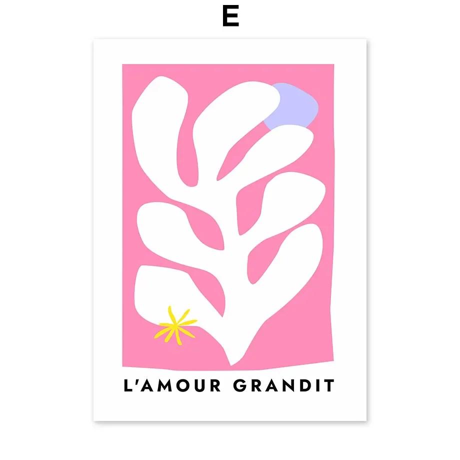 Skandinavischer Minimalistischer Wandkunst Rosa Matisse Bauhaus Blumenmarkt HD Leinwand Poster Druck Heim Schlafzimmer Wohnzimmer Dekoration