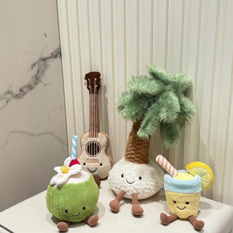 *Juguetes de Peluche Kawaii JC Coral Coco Limón Muñeca Coco Suave Decoración Peluche Guitarra Compañero Calmante Decoración Dormitorio Regalos Exquisitos