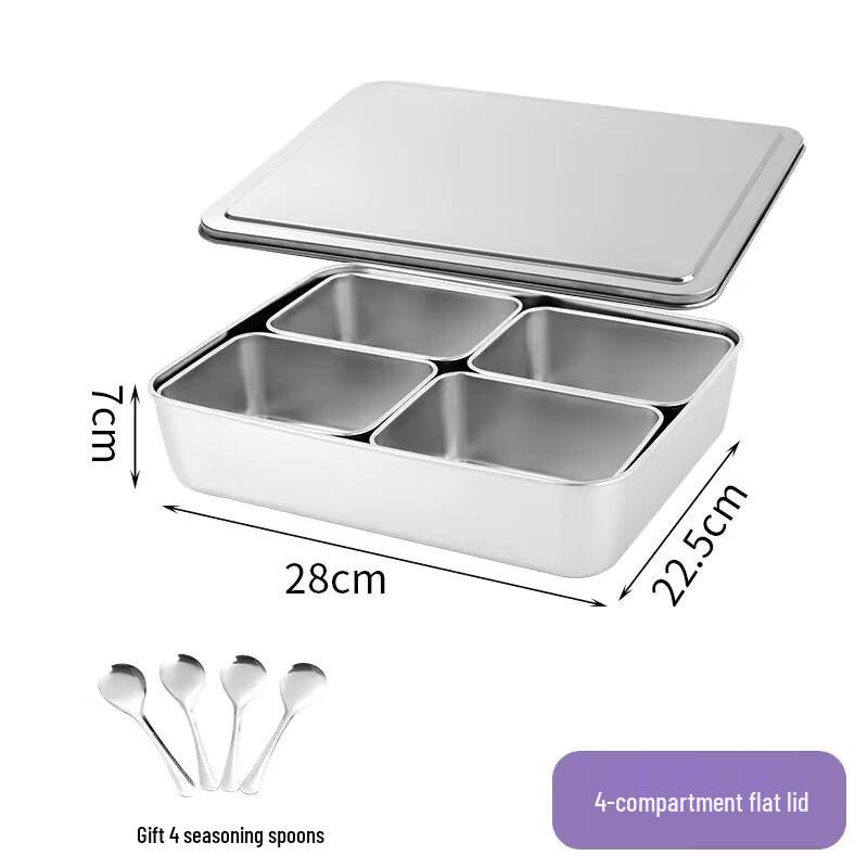Molona 304 Stainless Steel 4-Compartment Spice Box Set