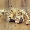 Wooden Excavator Children's Toy Car Wooden Crafts Ornaments
