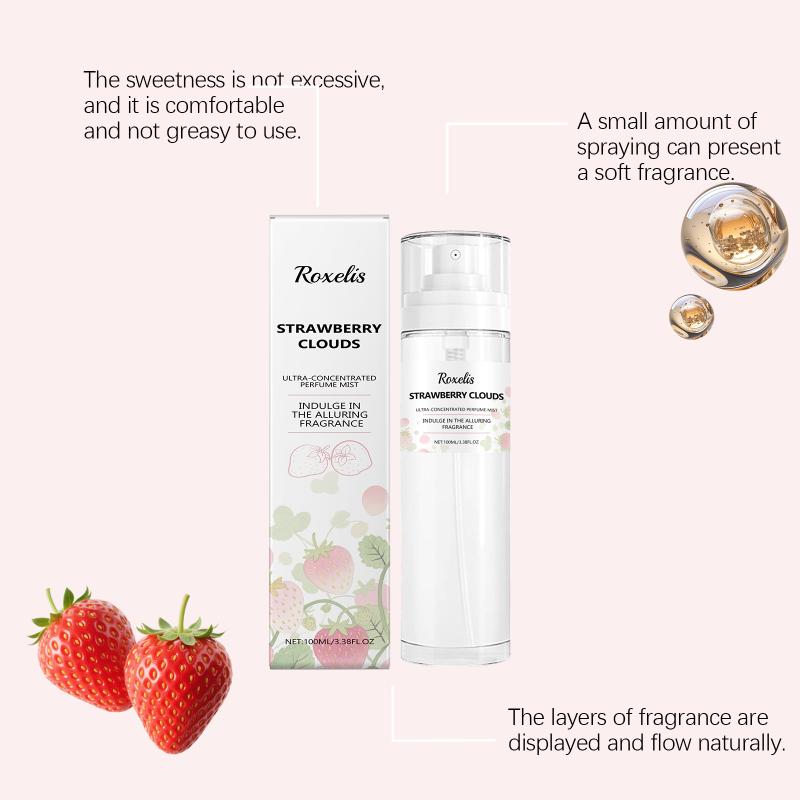 Roxelis Strawberry Scented Body Spray Delicate Feminine Sweet Floral Fragrance Everyday Fresh Perfume Mist For Festival Gift