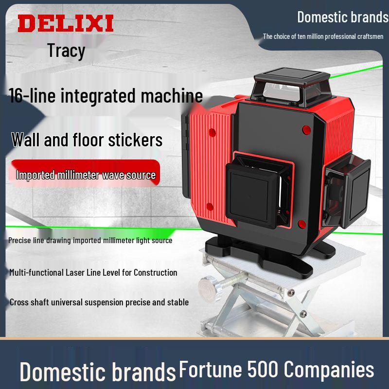 DELIXI 360° Infrared Laser Level with Remote Control, Drop-proof, Wall-mountable, Available In 8, 12, and 16 Lines.