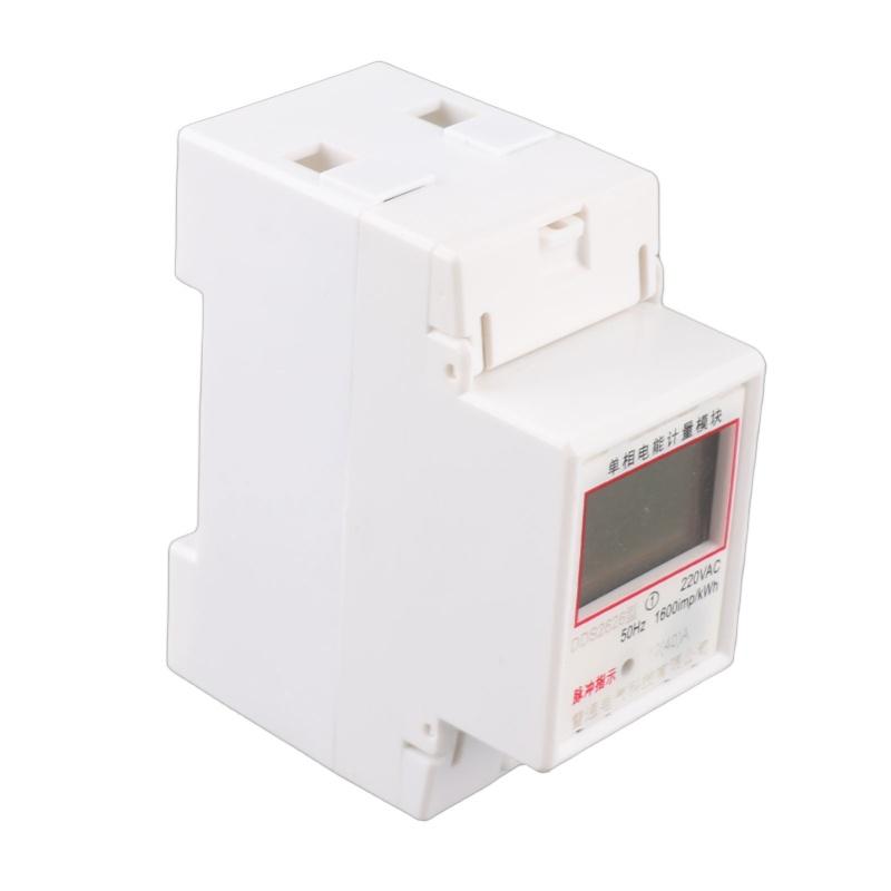 DDS2626 2P Single Phase Electronic Energy Meter LCD Display Din Rail KWH Power Meter 10(40)A(Manual Zeroing Ordinary Display)