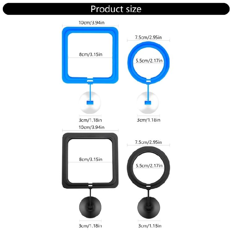 Fish Feeding Rings Aquarium Floating Food Feeders Square / Round Suspensible Square/Circle with Suction Cup