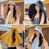 Large Brim Full Face Sun Protection Hat With Neck Shawl UV Protection Adjustable Summer Hat For Women Outdoor Beach Travel