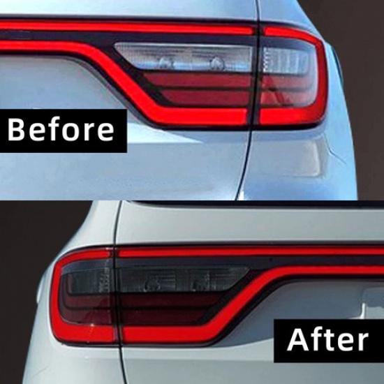 For 2014- Dodge Durango Car Tail Light Vinyl Cover Overlay Glossy Black