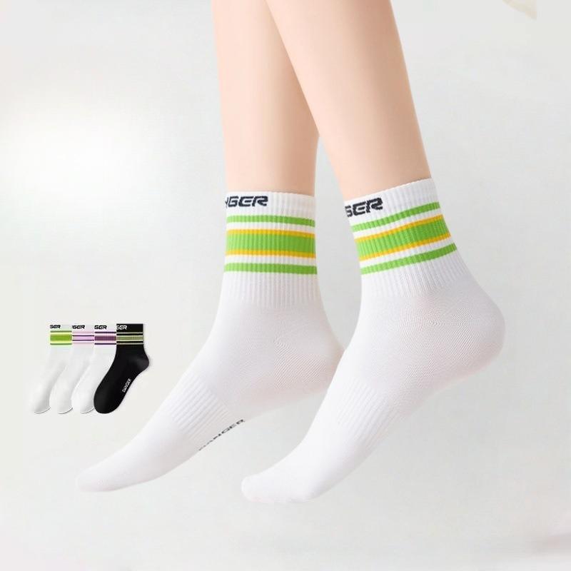 Women's Summer Thin and Fashionable New Anti Odor Mid Calf Cotton Socks