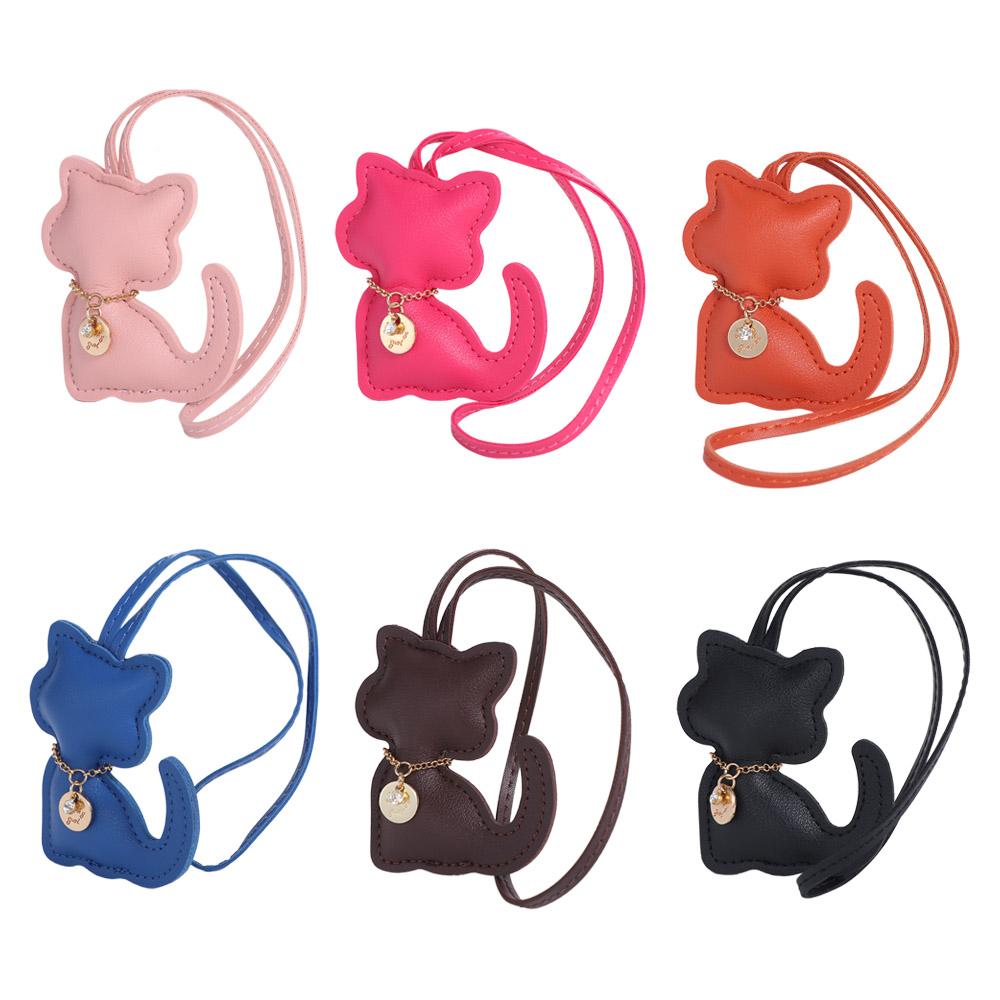 Car Key Holder PU Leather Keyring Animal Kitty Bag Pendant Cute Cat Keychain  Couple