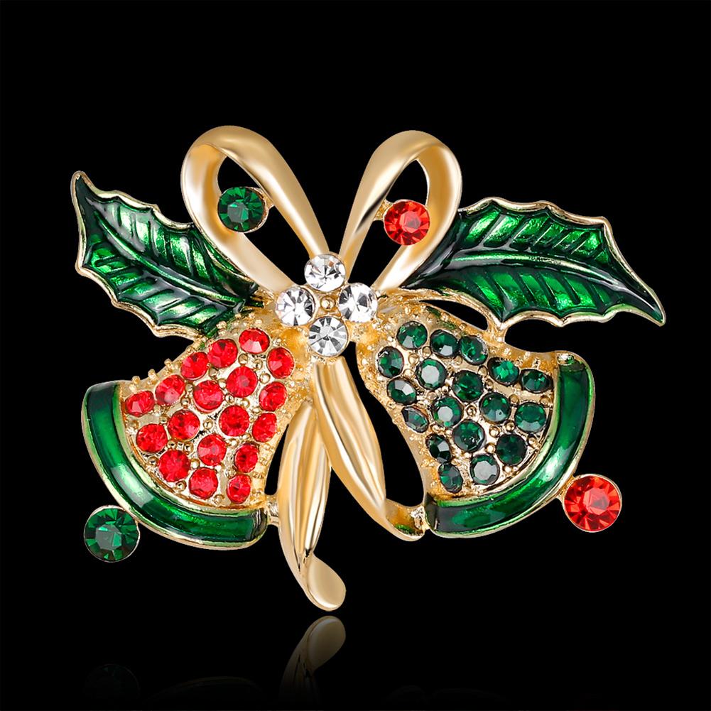Women Delicate All Matching Vintage Style Bells Design Brooch Wear Decoration for Christmas