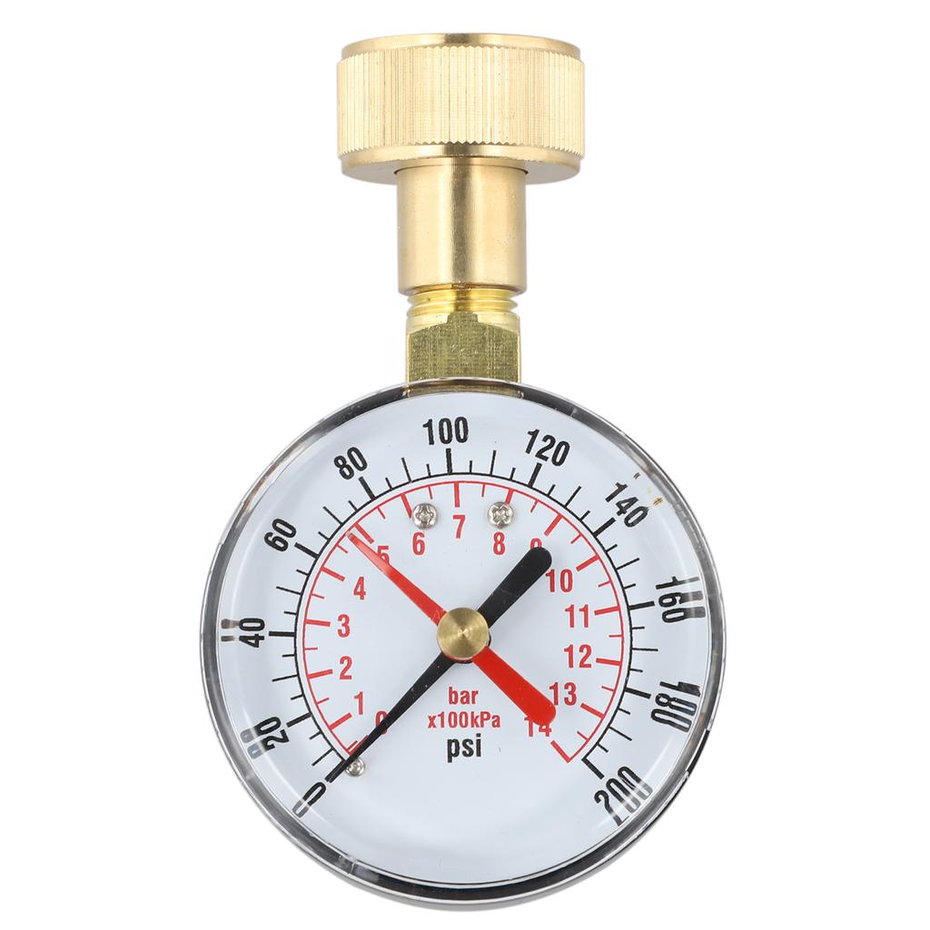 Brass Pressure Tester Hose Thread Gauge Plumbing Maintenance 3 4 Inch Female Connector Accurate Pressure Reading For Faucet