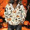 Women's Halloween Print Pullover Hoodie Long Sleeve with
