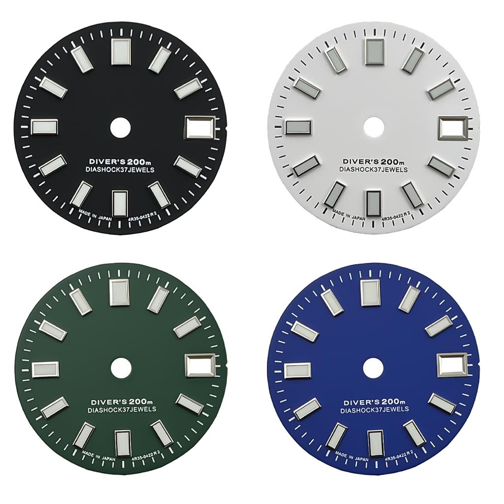 Neues NH35 Zifferblatt/NH34 Zifferblatt S Logo 28,5mm Grün Leuchtend Einzeldatum Mechanisches Zifferblatt für Seiko Modifikations Teile