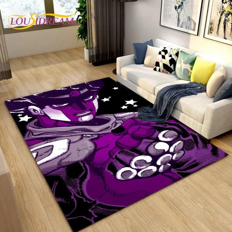 Jojo's Bizarre Adventure Anime-Teppich, Teppich für Wohnzimmer, Schlafzimmer, Sofa, Fußmatte, Dekoration, rutschfeste Bodenmatte für Kinderspiele