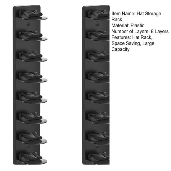Hat Storage Rack Holds 8 Hats Wall Mountable Space Saving Hat Organizer Large Capacity Rack for Baseball