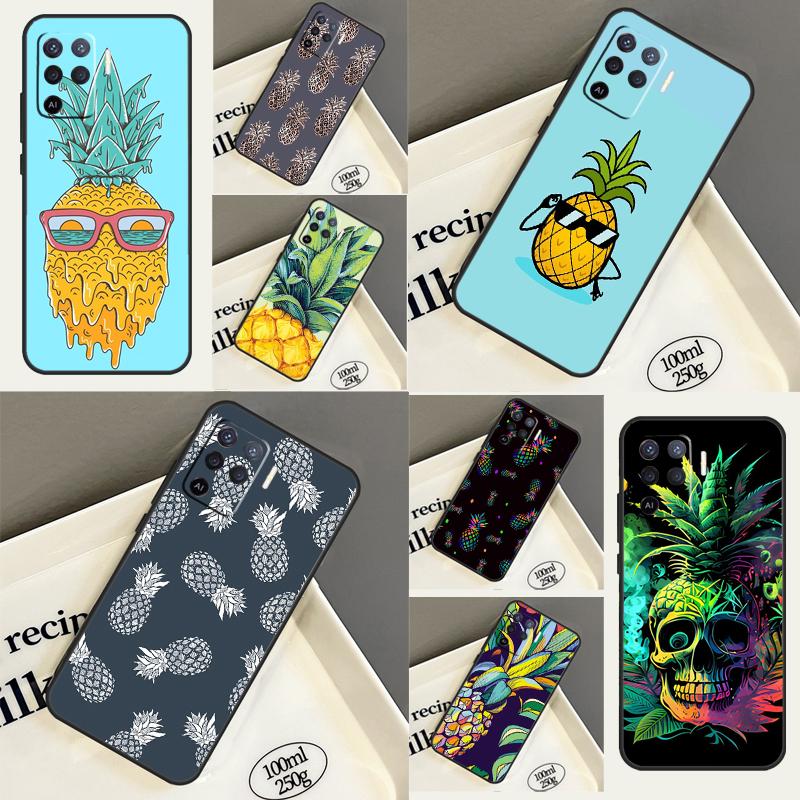 Tropical Pineapple Case For OPPO A52 A72 A5 A9 A31 A53 A15 A16 A17 A54 A74 A94 A76 A96 A54S A57S A53S Cover